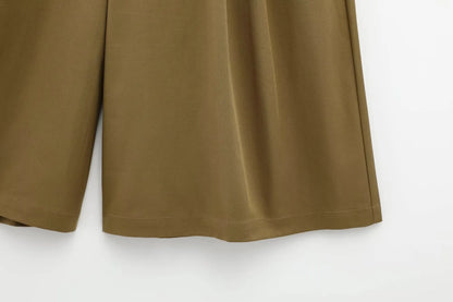 TFMLN Spring Summer New 2pcs Sets 2025 Women Solid Color Short Sleeve Shirts Pockets Tops Casual Shorts Sets