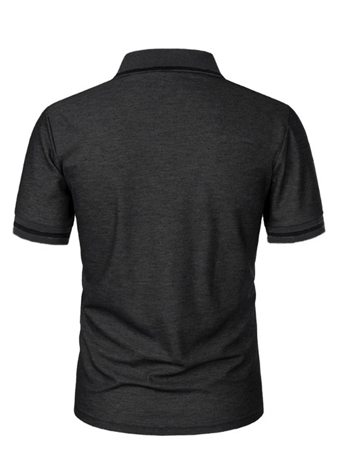 Men's Trendy Short Sleeve Polo - Breathable Casual Top with Pockets