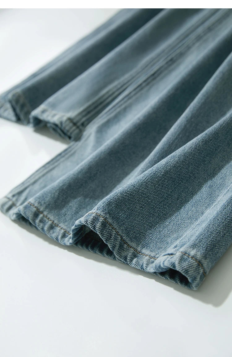AMII Minimalist Blue Jeans Women 2025 Summer New Versatile Denim Wide Leg Pants Low Waist Thin Casual Loose Trousers 12542121