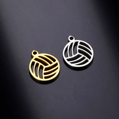 EUEAVAN 5pcs Mini Charms Stainless Steel Volleyball Charm for Bracelet Necklace Earrings DIY Jewelry Making Supplies Wholesale