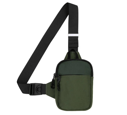 New Sports Chest Bag Men's Ultra-small Mobile Phone Messenger Bag Waist Bag Multi-function Carry-on Bag army green