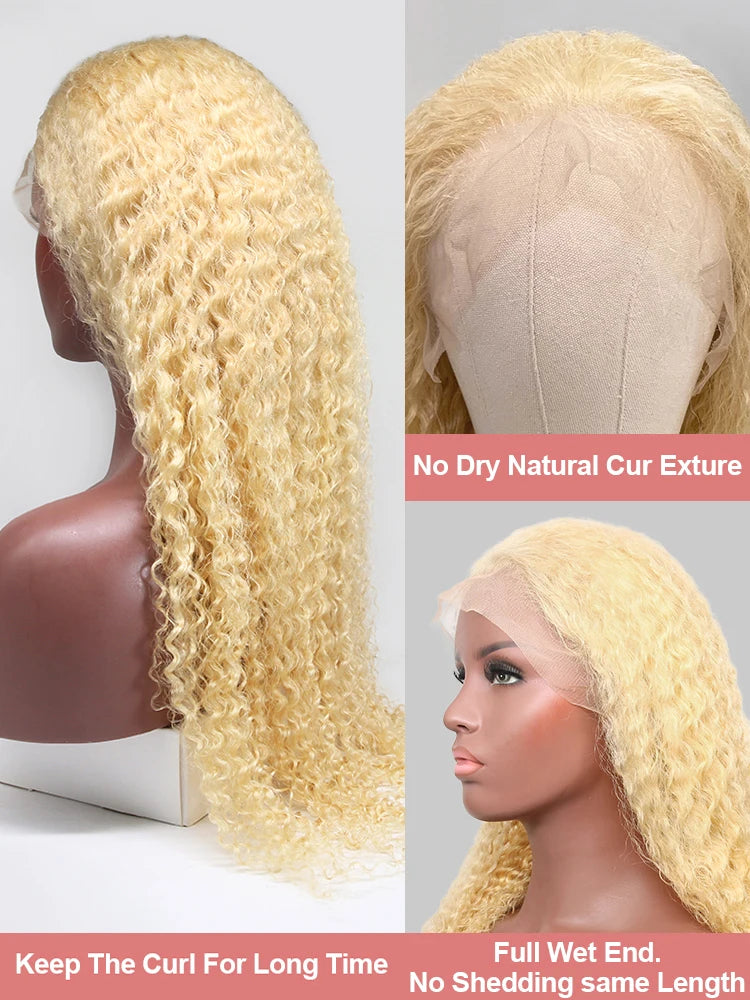 613 Blonde HD Lace Frontal Wig 13x4 13×6 Deep Wave Lace Front Human Hair Wig Colored Curly Wigs Water Wave Wigs For Women ﻿ ﻿ Badiee Stylez