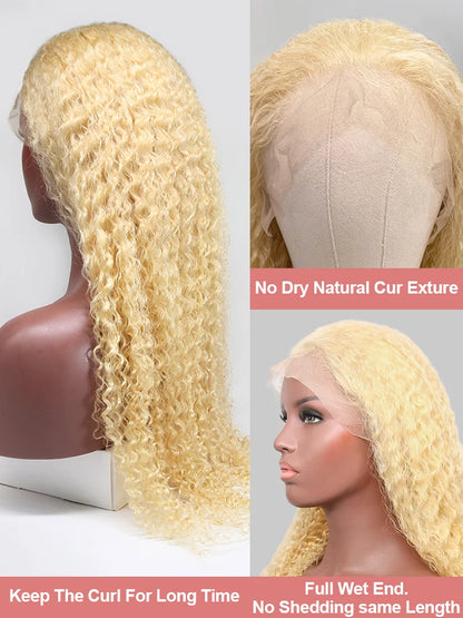 613 Blonde HD Lace Frontal Wig 13x4 13×6 Deep Wave Lace Front Human Hair Wig Colored Curly Wigs Water Wave Wigs For Women ﻿ ﻿ Badiee Stylez