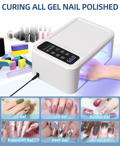 480W Big Space UV LED Nail Lamp For Manicure Lamp Drying Gel Nail Polish 140LEDS Nail Dryer With LCD Screens Salon Tools