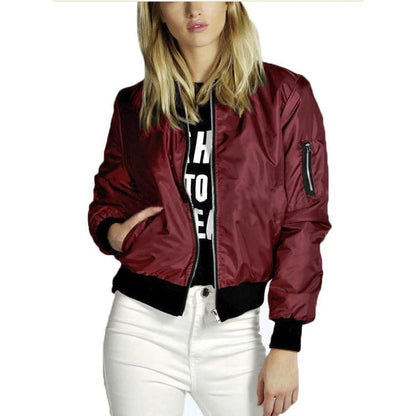 Autumn New Short Jackets for Women Vintage High Street O-neck Bomber Jacket Female Fashion Zipper Long Sleeve Coat Woman Badiee Stylez