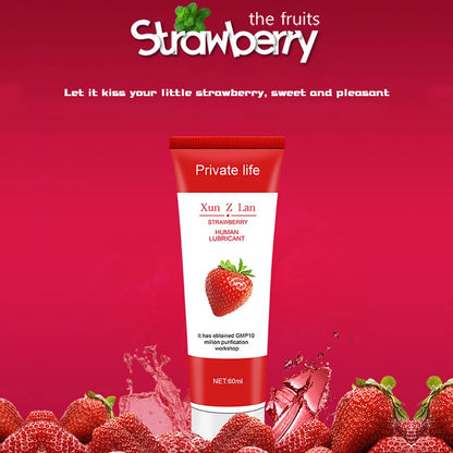 60ml Water-based Sex Lubricant Strawberry Cherry Flavor For Session Relieve Dryness Adults Lube Adult Gel