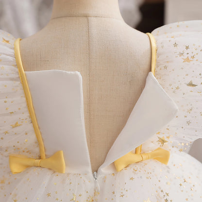 Fancy 12M Baby Sequins Tutu Gown Girl Sequin Bow 1st Birthday Princess Dress Flower Girl Costume for Wedding Party Summer Cloth