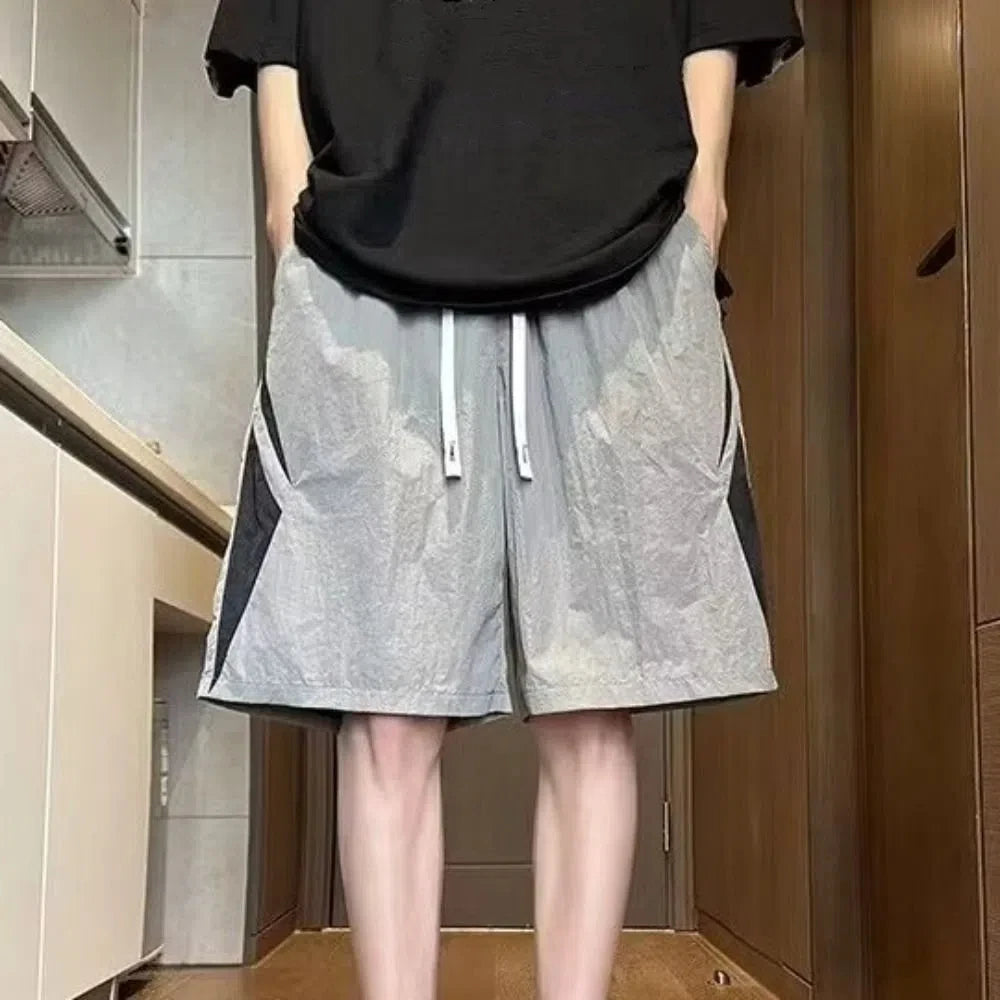 Large Size Loose Casual Thin Shorts High Waist Drawstring Wide Leg Shorts Summer Beach Knee Length Pants Men Badiee Stylez