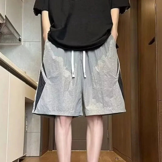 Large Size Loose Casual Thin Shorts High Waist Drawstring Wide Leg Shorts Summer Beach Knee Length Pants Men Badiee Stylez