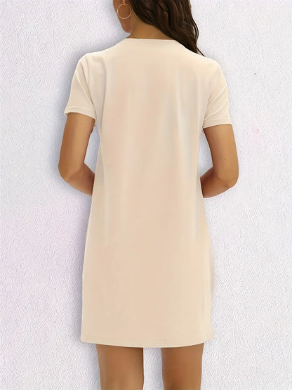 Women'S Casual Knit TShirt Dress with Heart Print Crew Neck Short Sleeve Fashionable Top Black with Colorful Flag Design