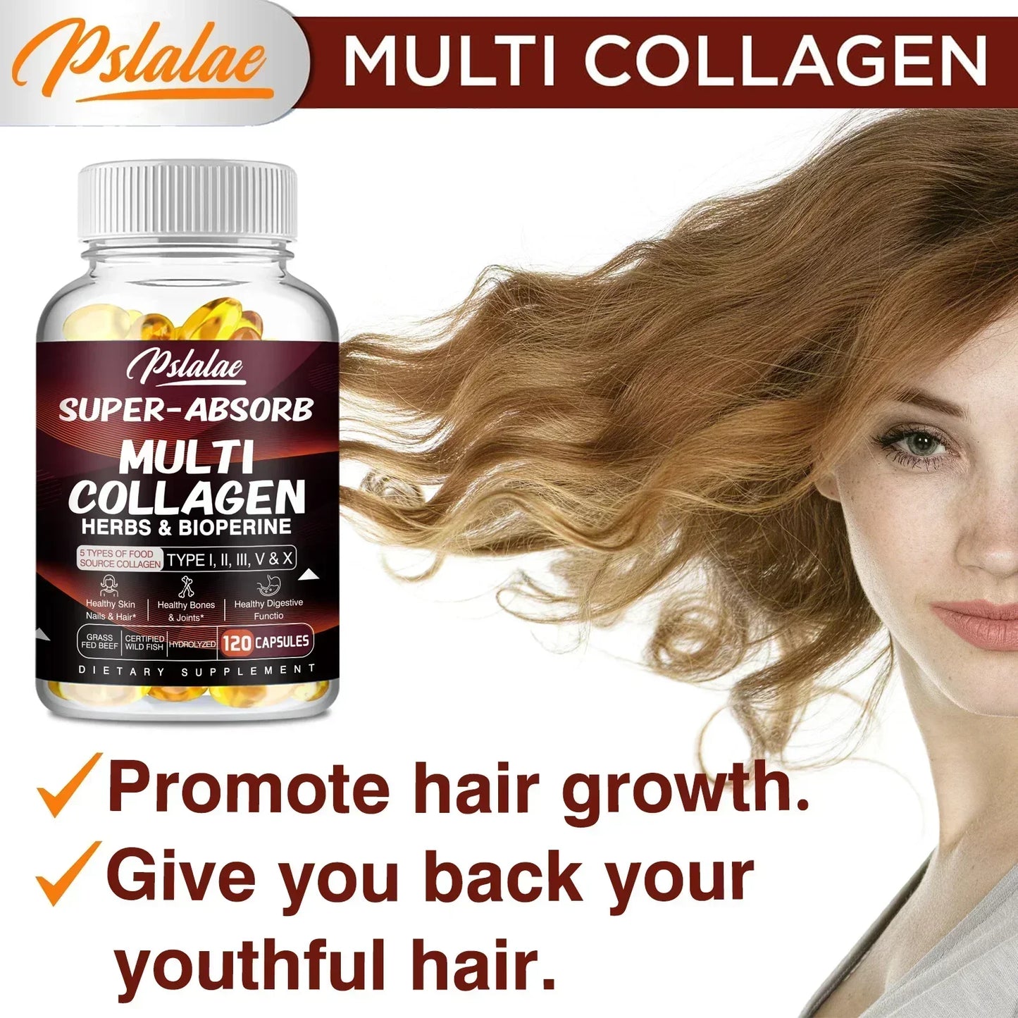 Multi Collagen Capsules - for Skin, Hair, Nails & Bone Health, Supports Joint, Digestive and Immune System Health