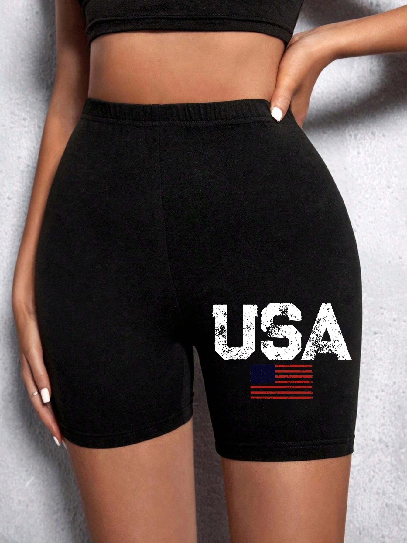 Summer Womens Sports Shorts New York The Emipure City Letter Printing Fitness Short Pantsstretch Thin Soft Female Sport Swear Black