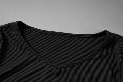 Elegant And Pretty Women Dresses Autumn Winter New Black Sexy Short Dress Female V Neck Long Sleeve Slim Solid Color Mini Dress