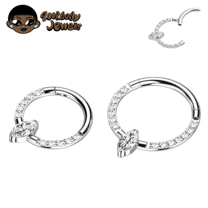 ASTM F136 Titanium Nose Rings Septum Piercing 16G Marquise Earring Helix Daith Piercing Punk Implant Grade Titanium Body Jewelry Badiee Stylez