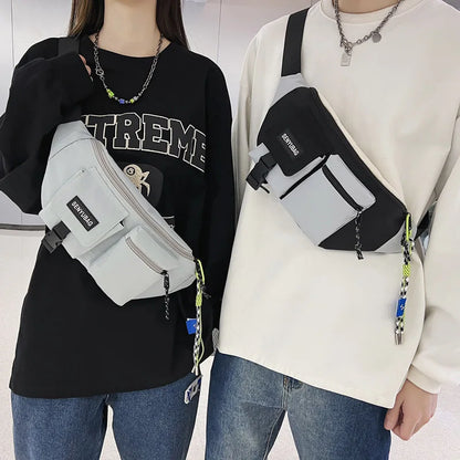 Women Waist Bag Casual Nylon Fanny Packs Banana Bags Street Hip Hop Waist Packs Unisex Chest Pack Travel Shoulder Crossbody Bags