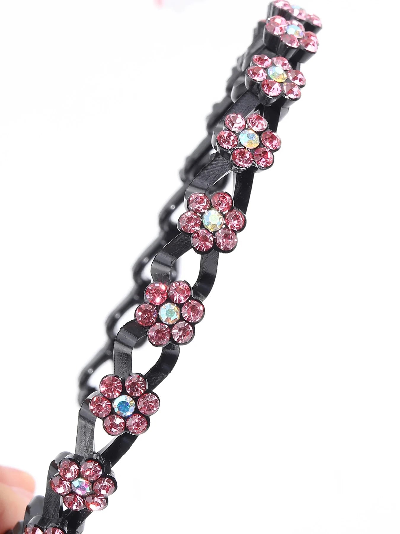 New Non-slip Rhinestone Headbands Solid Wave Hairbands for Women Girls Bezel Fashion Hair Hoop Ladies Boutique Hair Accessories Badiee Stylez