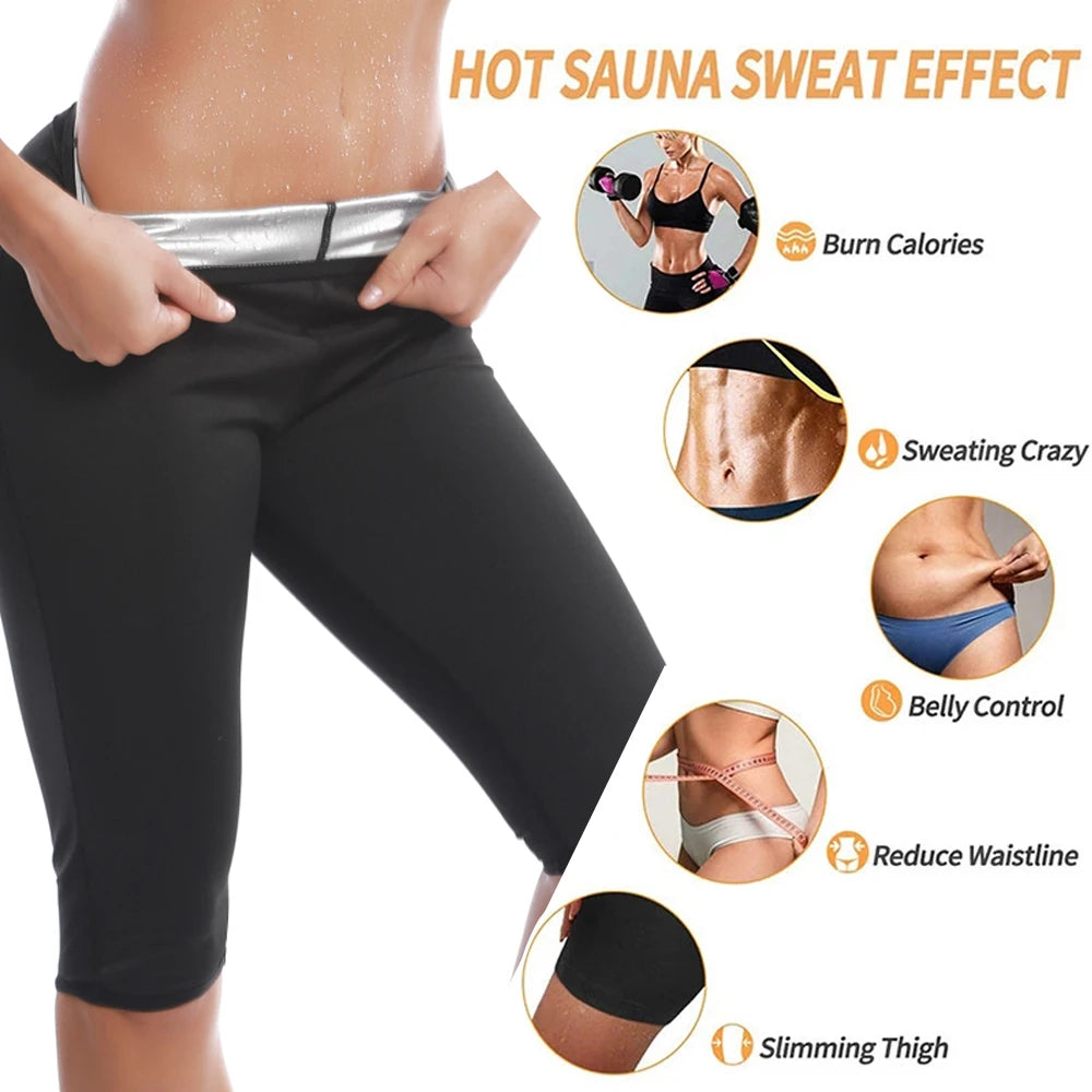 Sauna Sweat Suit Weight Loss Shapewear Shorts Pockets Waist Trainer Body Shaper Sweatsuit Exercise Fitness Gym for Women Girls