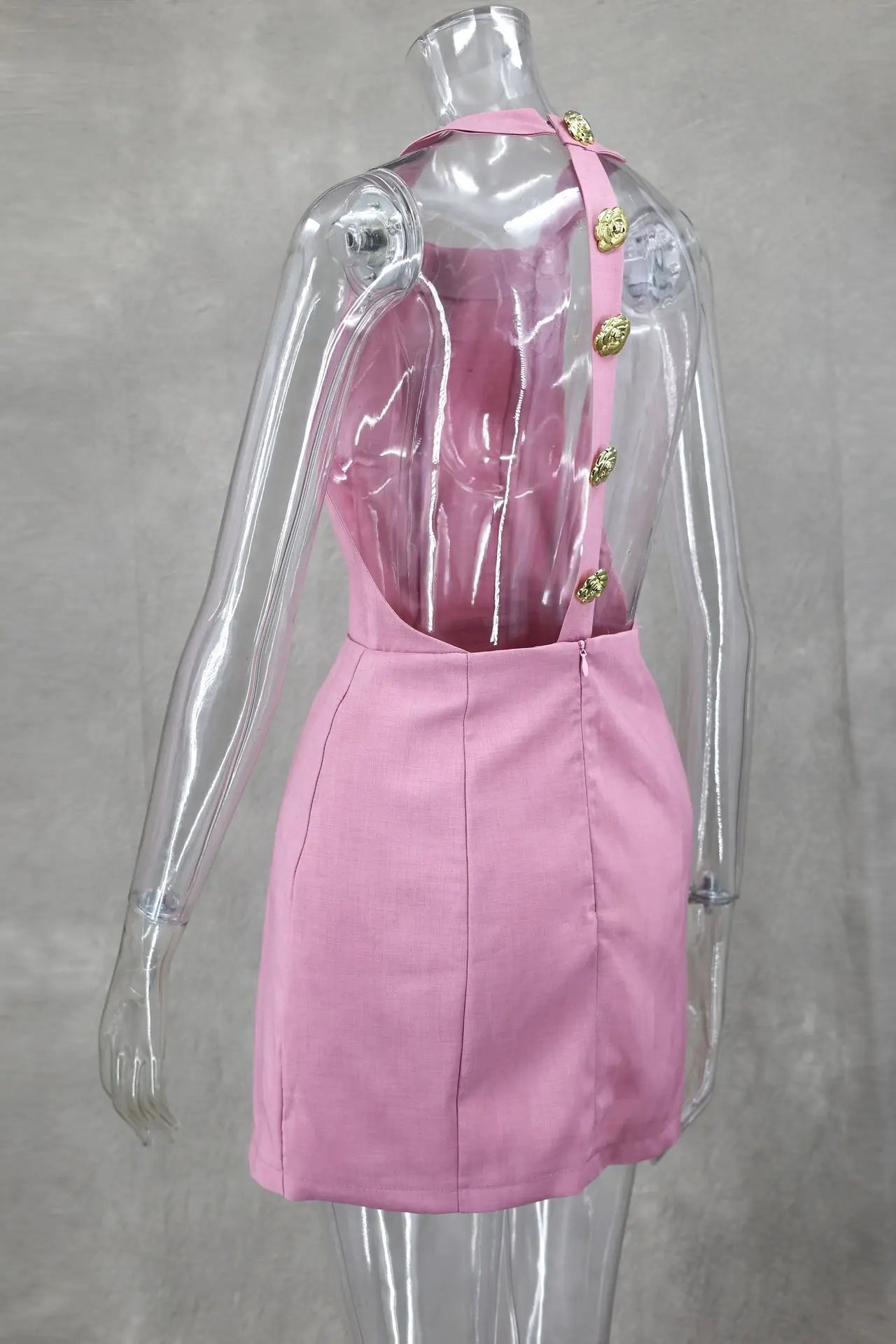 Ladies Elegant Halter Sleeveless Slim White Dress Women Sexy Backless Mini Dress Club Party Dress 2024 New Summer Women Dress