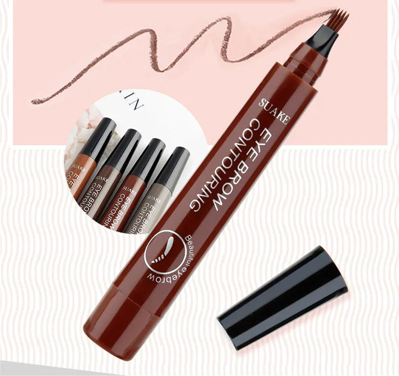 5 Colors Microblading Eyebrow Pen Waterproof Liquid Eyebrow Pencil Long Lasting Eyebrow Pen 4 oints eyebrow pen Cosmetics