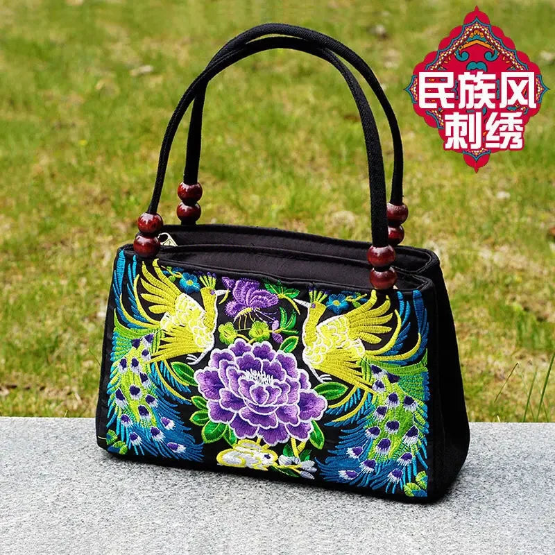 Fashion All-match 2024 New Girl Ethnic Style Embroidered Canvas Ladies Handbag Multifunction Mochila Mujer Sac A Dos 7