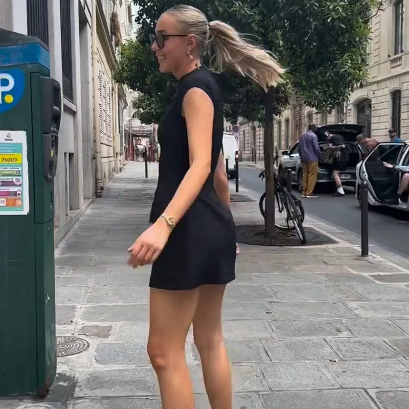 ALTGOTH Emo fashion sexy Mini Dress Women Streetwear Maxi Casual Elegant Party Basic Dresses 2024 New Alt Solid Casual Clubwear