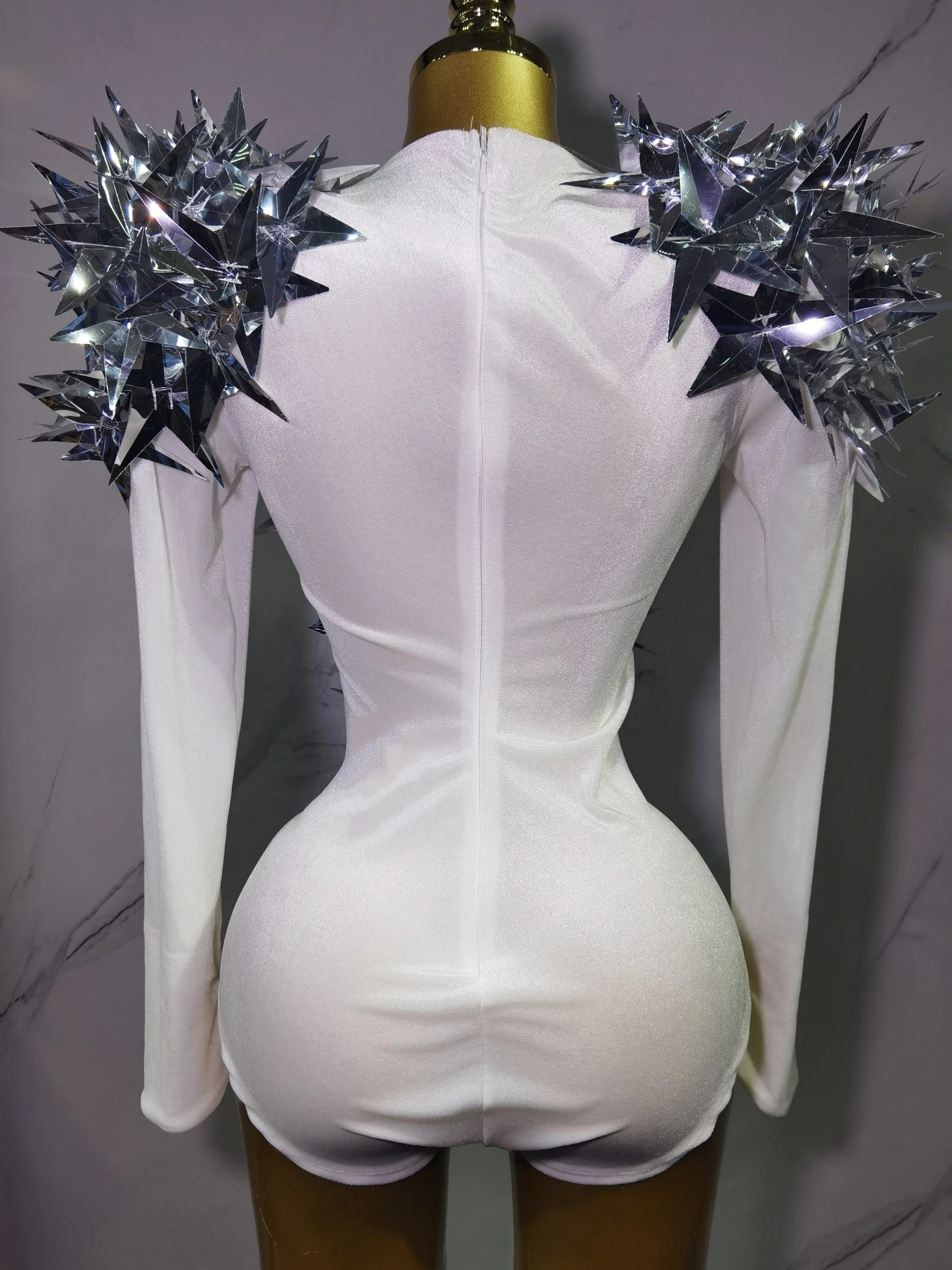 2025 New Shiny Black Rhinestone Velvet Long Sleeve Bodysuit Women Evening Party Club Gala Hosts NightClub Bar Stage Costumes