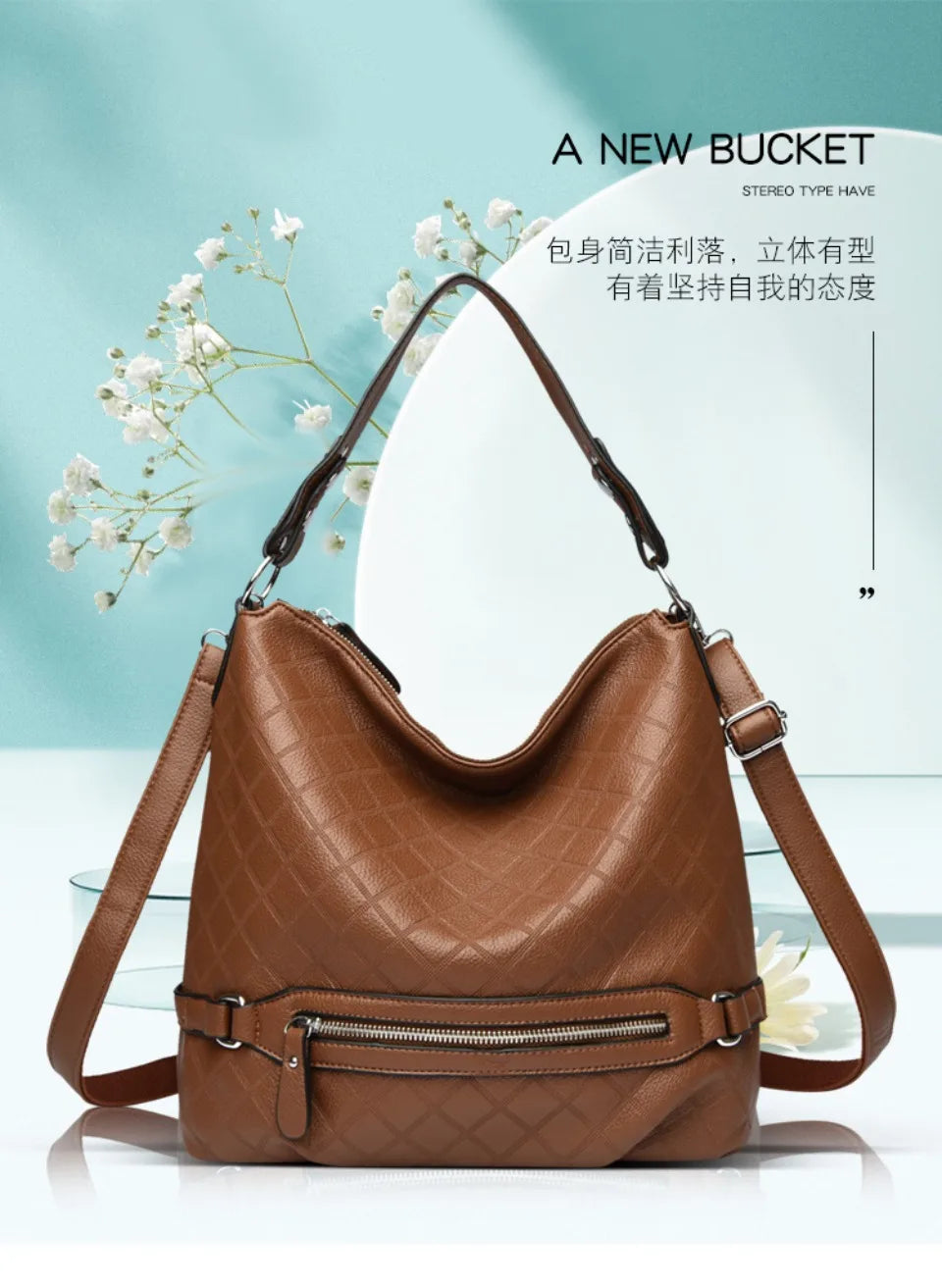 Genuine Brand High Quality Leather Casual Tote Luxury Handbags Women Bags Designer Shoulder Underarm Bags for Women Bucket Sac