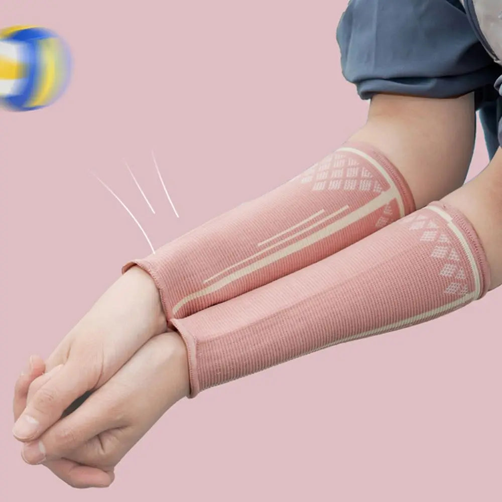 Sports Safety Sports Accessories Forearm Compression Sleeve Sports Wristbands Wrist Support Volleyball Arm Sleeves Arm Warmers pink