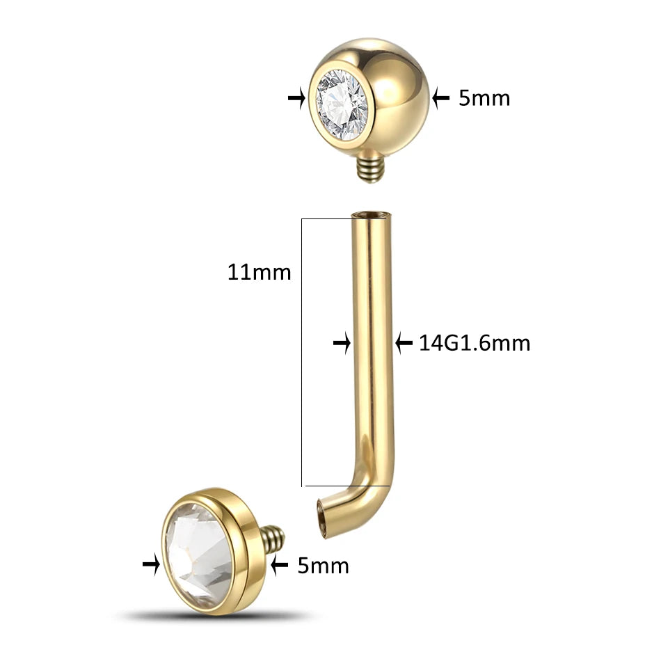 1PC Titanium Christina Piercing Flower Vertical Hood Intimate Piercing Gold Color Sexy Belly Rings Surface Jewelry for Men Women Badiee Stylez