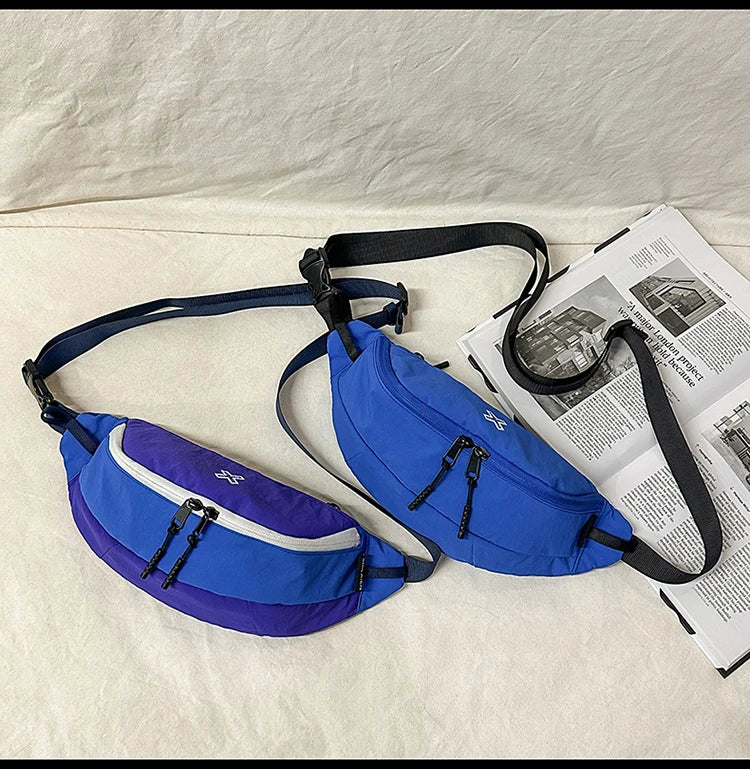 Casual Waterproof Chest Bags Large Capacity Crossbody Bags Korean Fashion Waist Bag Fanny Pack for Women Men's Travel Bag Banana