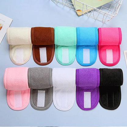 Hot Sale Soft Toweling Headbands for Face Washing Bath Makeup Hair Band for Women Adjustable SPA Headband Cosmetic Headband