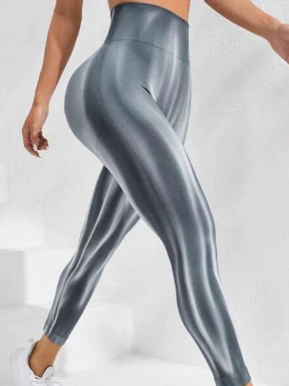 Sexy Women High Waist Leggings Gym Workout Fitness Female Yoga Leggings Seamless Sports Running Pants GRAY