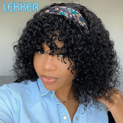 Lekker Colored Short Pixie Afro Kinky Curly Bob 100% Human Hair Wigs For Women Brazilian Remy Hair Ombre Brown Clearance Ginger Badiee Stylez