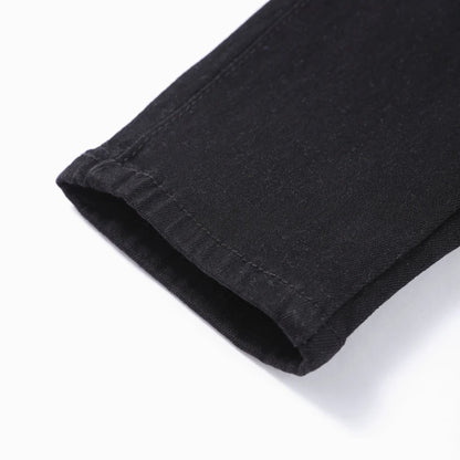 Fashion Stretchy Ripped Skinny Black Jeans Women Zipper Hollow Out Denim Jeans Casual Lady Street Bottoms