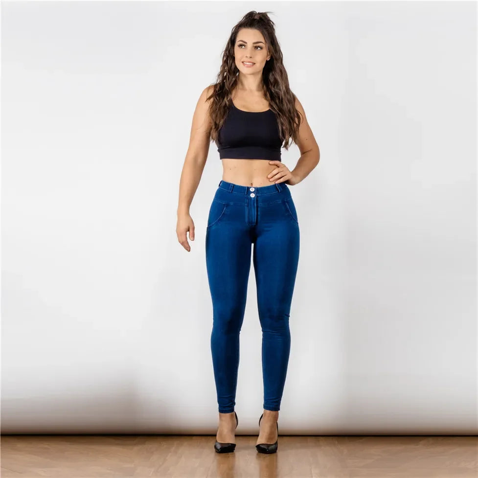 Shascullfites Women's Butt Lift Stretch Shapewear Jeans High Elasticity Vintage Colombian Tight Fit for Enhanced Curves Badiee Stylez