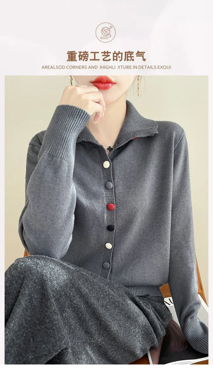 2024 New Cashmere Cardigan Women Long Sleeve Sweaters Cashmere Cardigan Autumn Winter Women Knitwear Fashion Coat