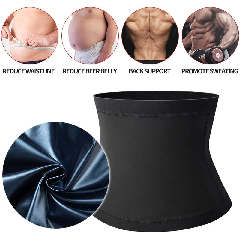 Men‘s Abdomen Reducer Sauna Body Shaper Fitness Sweat Trimmer Belt Waist Trainer Belly Slimming Shapewear Waist Trainer Corset