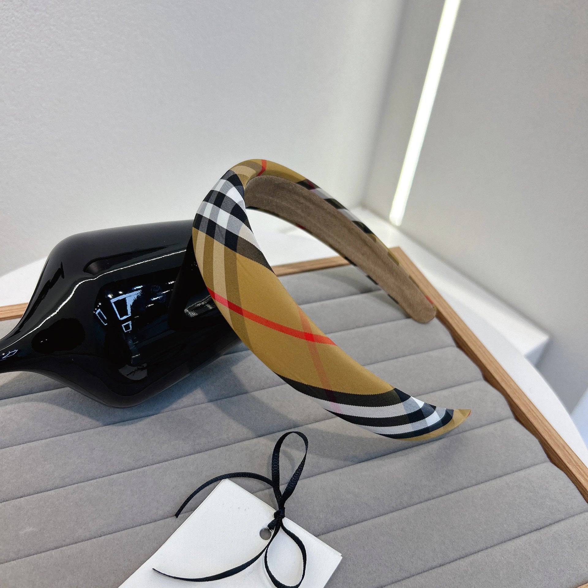 Classic Elegant Double Layer Korean Style Striped Plaid Hairband Hair Accessories For Women