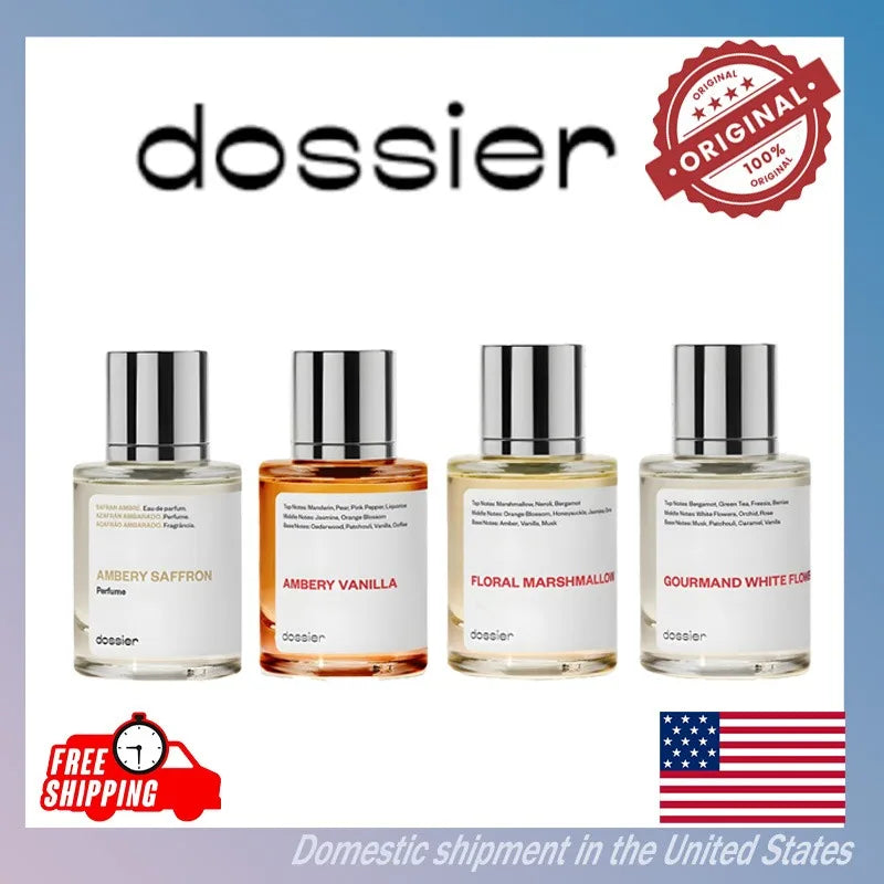 50ML Dossier Ambery Saffron Ambery Vanilla Floral Marshmallow Gourmand White Flowe Arabian Women's Perfume Birthday Present Badiee Stylez