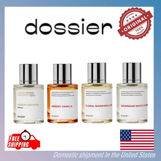 50ML Dossier Ambery Saffron Ambery Vanilla Floral Marshmallow Gourmand White Flowe Arabian Women's Perfume Birthday Present Badiee Stylez