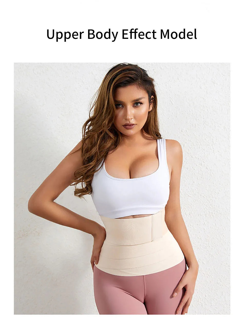 Women Hook and Loop Abdominal Slimming Bandages with Elastic Wrap Daily Use and Effective for Post-Gym Maternity Supplies