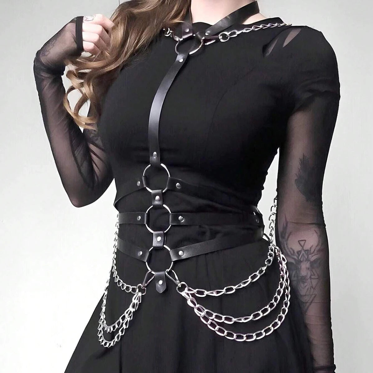 Women Trend Punk Belt Fashion Leather Waist Belt Female Street Style Decoration Body Chain Belt Gothic Clothing Accessories waist belt