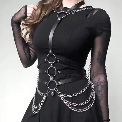 Women Trend Punk Belt Fashion Leather Waist Belt Female Street Style Decoration Body Chain Belt Gothic Clothing Accessories waist belt