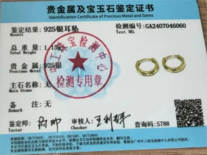 WANTME 925 Sterling Silver Fashion Simple Geometric Huggies Ear Buckle for Women Charm European Party Piercing Hoop Earrings Jew