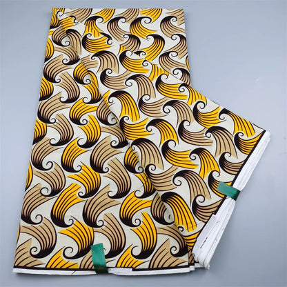 Classical Veritable Wax Guaranteed Real wax print fabric dutch hollandais pagne africa Dress 100% cotton 6yards Gold 6Yards 950g