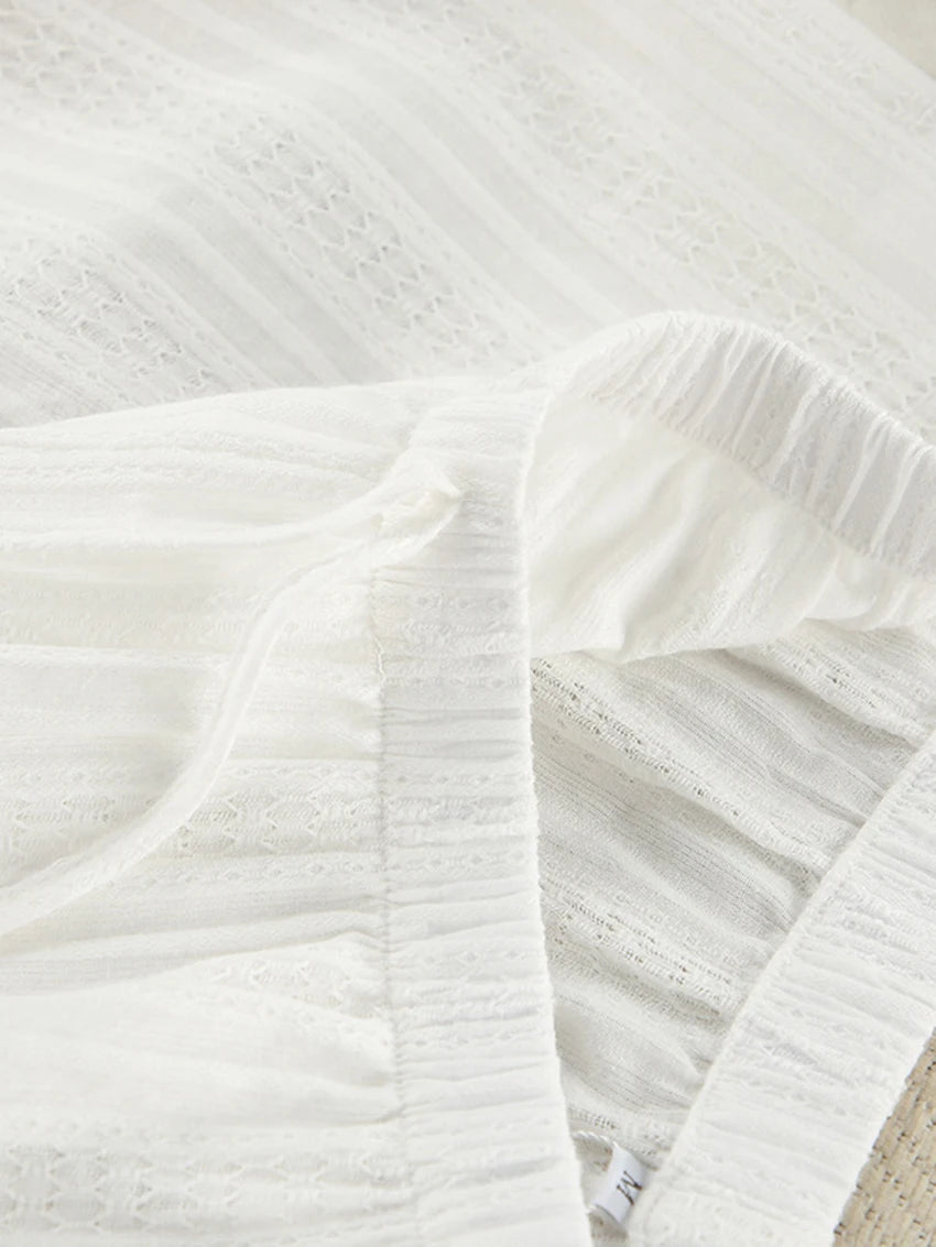 Marthaqiqi Winter Women Pajamas Suit Lace Up Sleepwear Long Sleeve Nightgowns O-Neck Nightwear Pants Casual Ladies Home Clothes