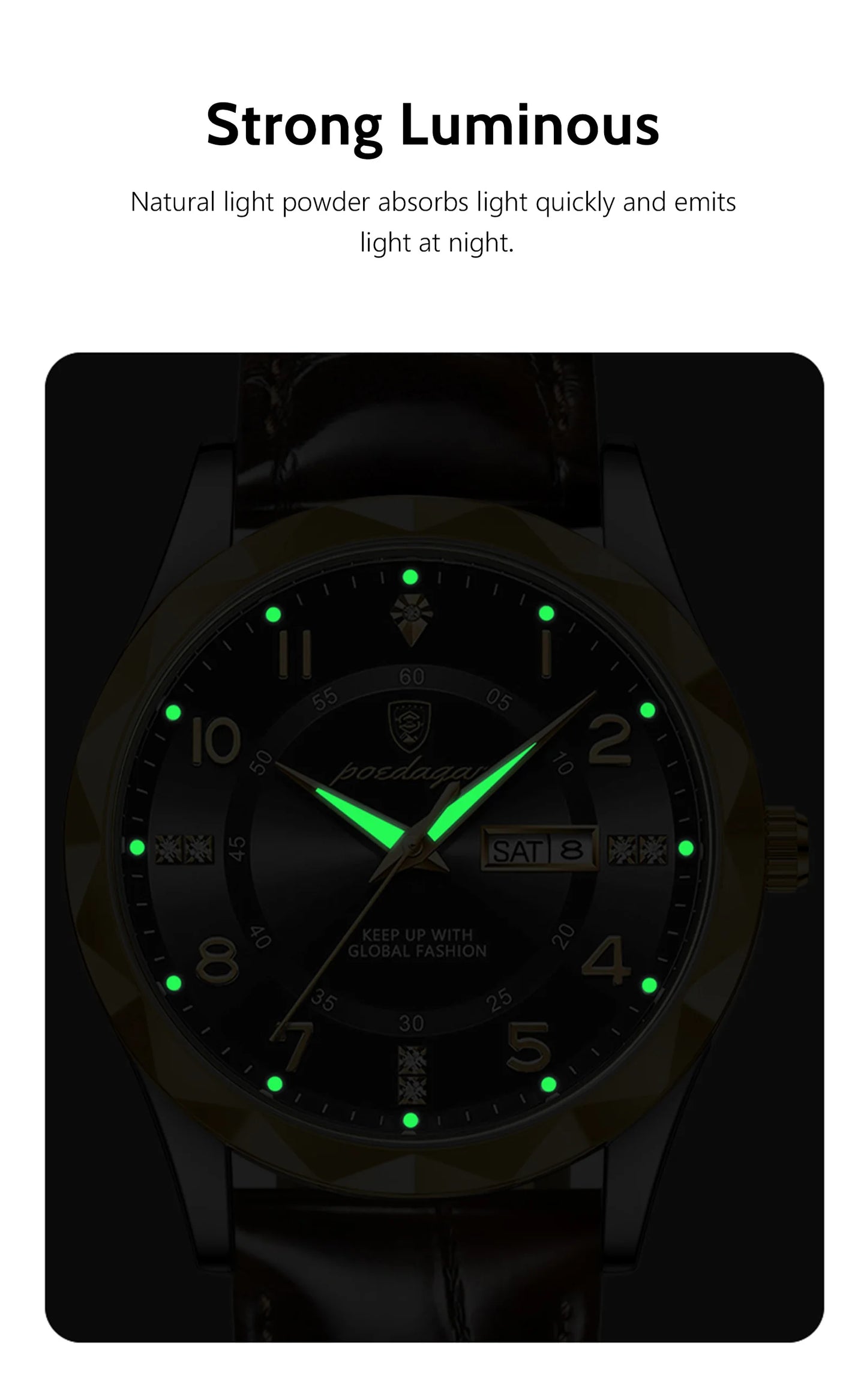 POEDAGAR Luxury High Quality Watches for Men Sport Quartz Leather Man Watch Waterproof Luminous Date Week Men's Watch Male Reloj - Badiee Stylez