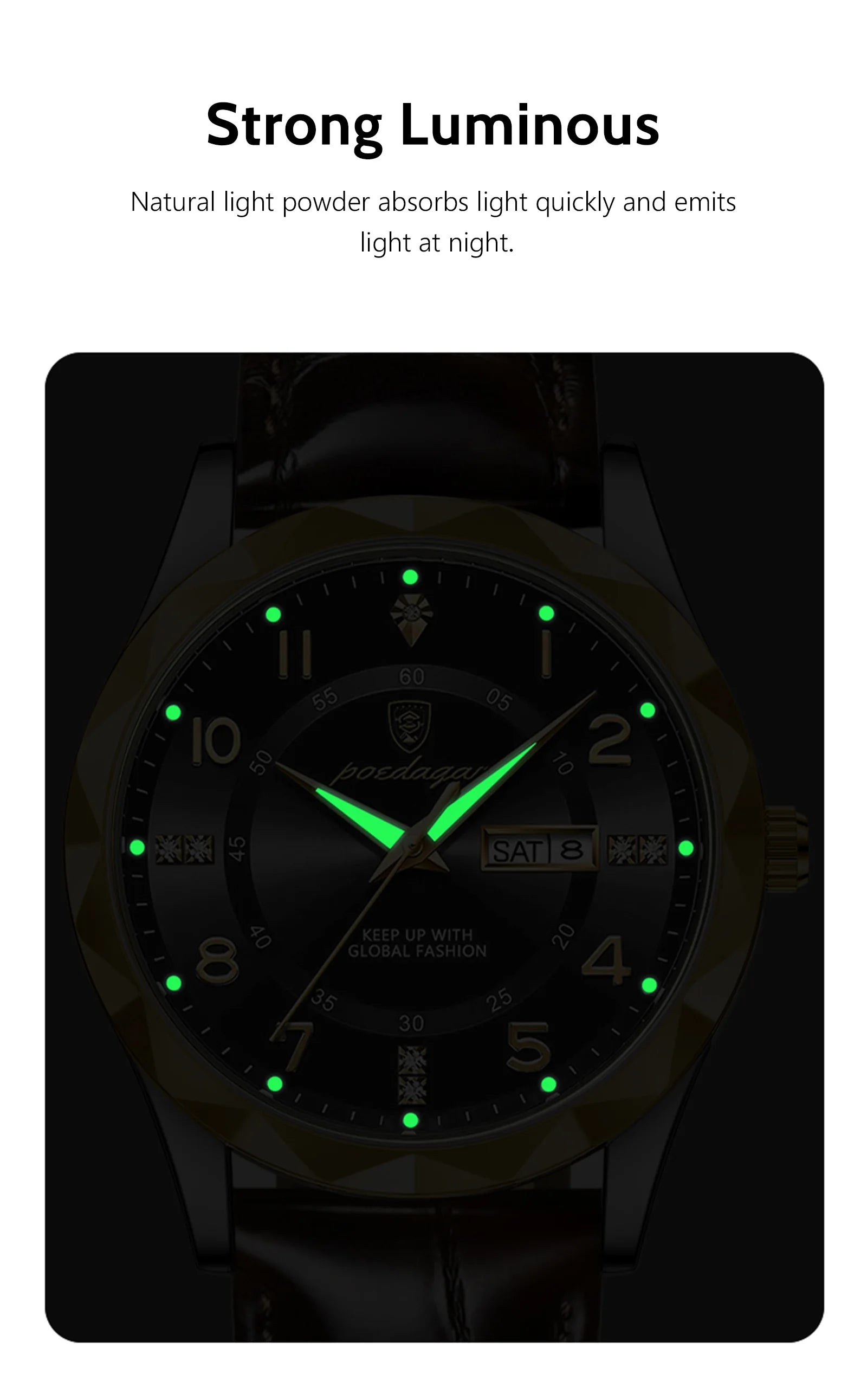 POEDAGAR Luxury High Quality Watches for Men Sport Quartz Leather Man Watch Waterproof Luminous Date Week Men's Watch Male Reloj - Badiee Stylez