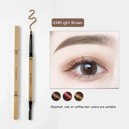 Double Head Eyebrow Pencil with Brush Waterproof Smooth 5 Colors Eye Brow Pen Tint Mascara Enhance Cosmetics Beauty Women Makeup 03 Light Brown