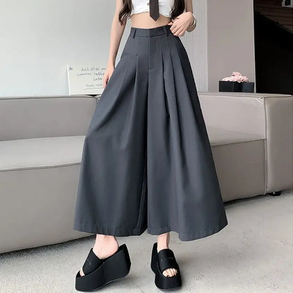 Irregular suit, pants, skirt, female 2024, short, loose, wide leg, big swing pants, high waist, slimming, pleated casual pants Badiee Stylez